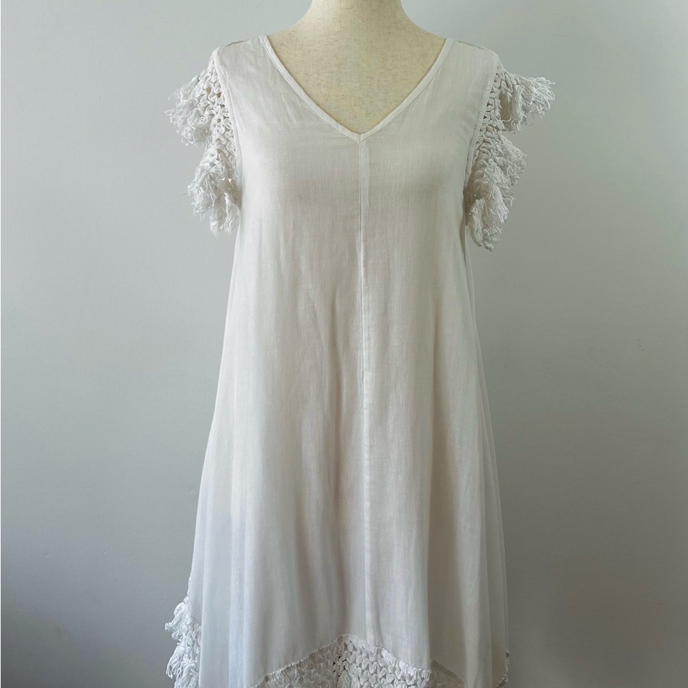 Volcom White Fringe Detail Top